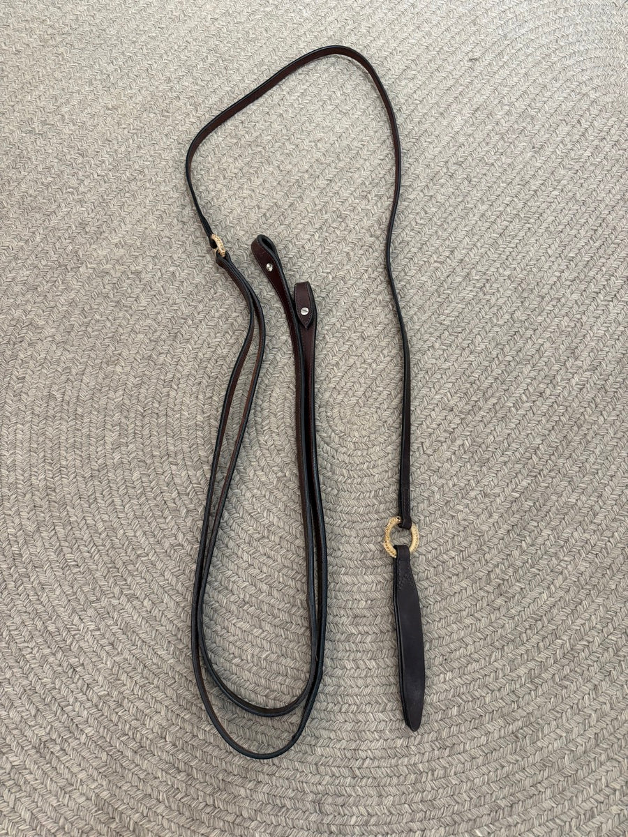 Leather Romal Reins with Popper      RN1208