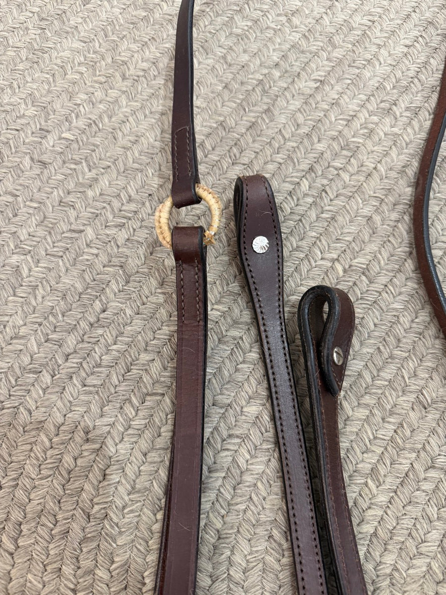 Leather Romal Reins with Popper      RN1208