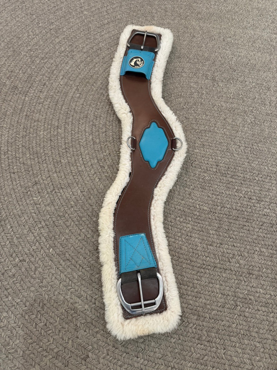 30" Total Saddle Fit Should Relieve Cinch - Brown Teal Wool Fleece Liner     CN1177