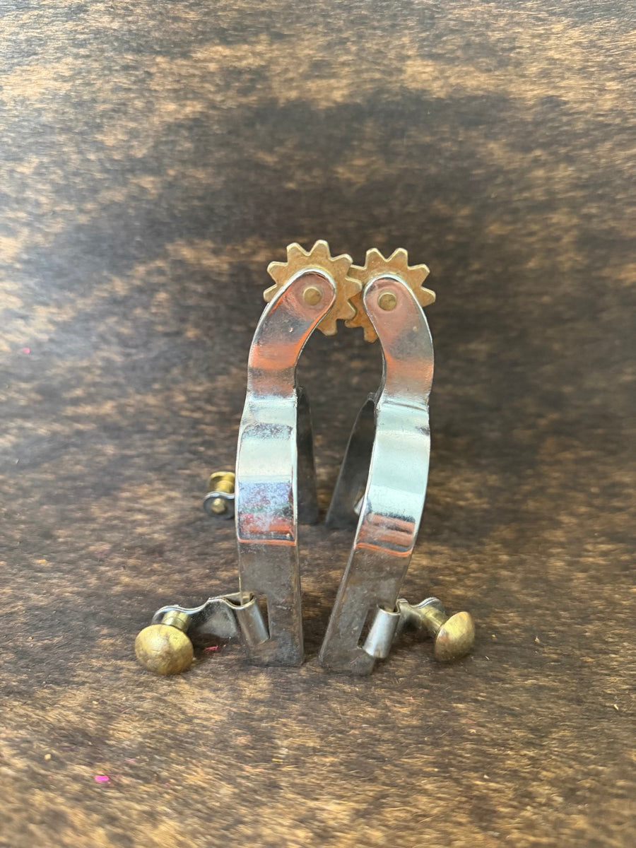 Youth Chrome Steel Engraved Spurs    SPR1142
