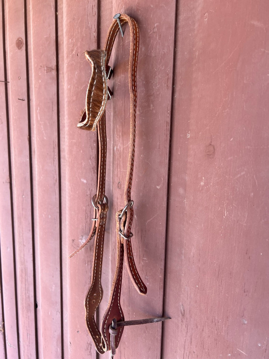 Browband Leather Headstall Hair on Hide on Ear       HS1129