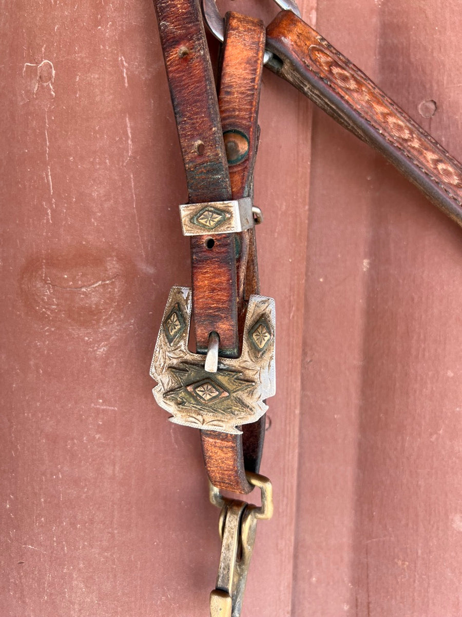 Western Scalloped Rawhide Breast Collar with Silver Plated Conchos and Buckles      BCL1116