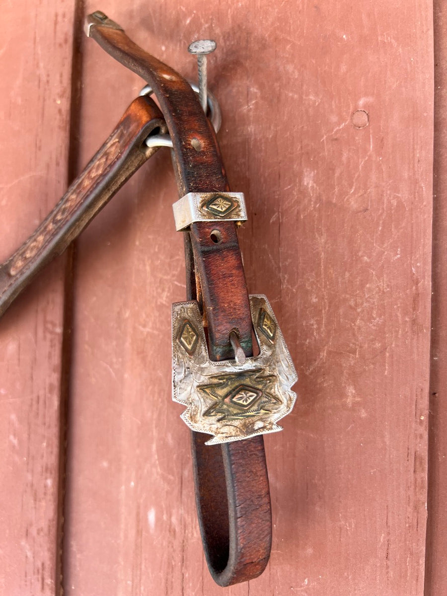 Western Scalloped Rawhide Breast Collar with Silver Plated Conchos and Buckles      BCL1116