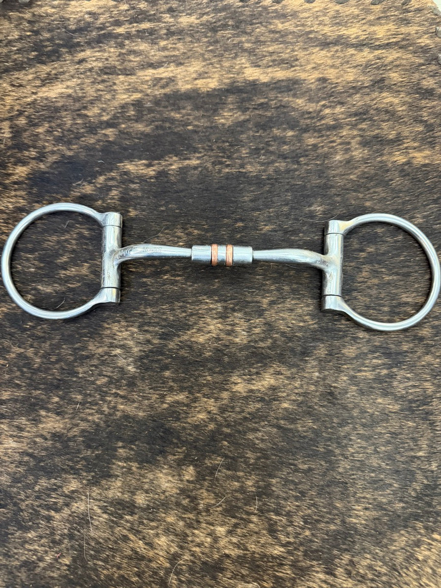Tough1 Stainless Steel 3-Piece Tongue Relief Dee Ring Western Horse Bit    B1313