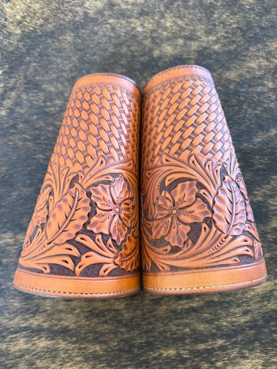 Tooled Leather Cowboy Cuffs     MN1130