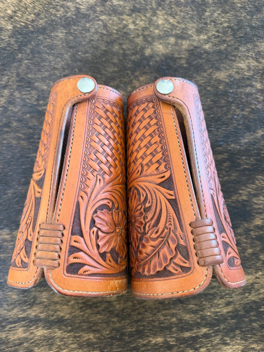 Tooled Leather Cowboy Cuffs     MN1130