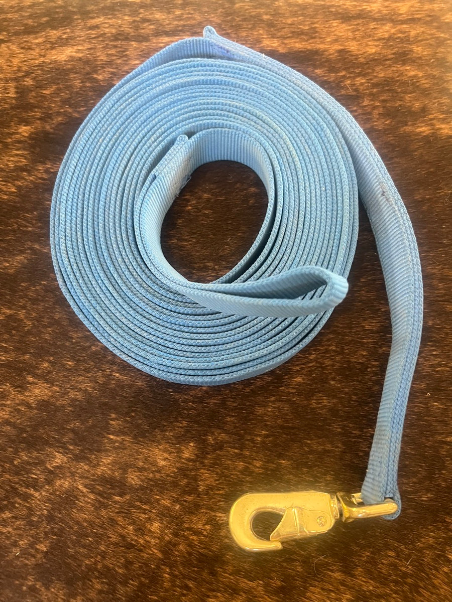 Horse Lunge Line / Dog Training Lead - 20mm Or 25mm Webbing With Solid Brass Clip