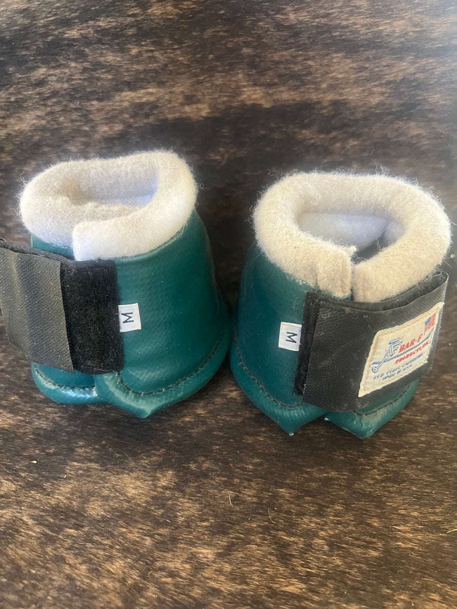 Bar F Workhorse No Turn Over Reach Bell Boots  - Green - Size Medium    HBT1121