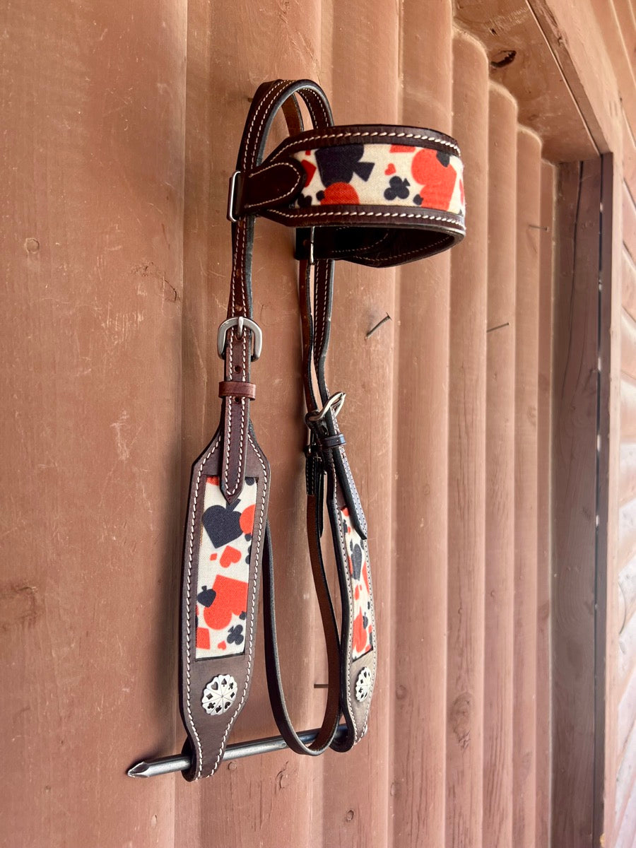 Hot Headstalls Gambler Leather Western Tack Set Breast Collar and Headstall   BCL1119