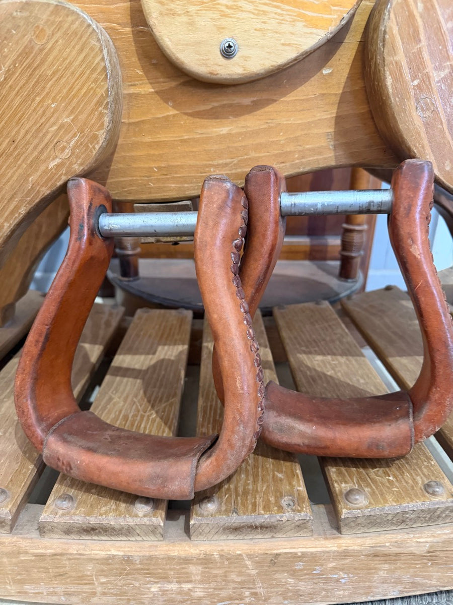 Leather Covered Bell Stirrups 3" Neck      STR1128