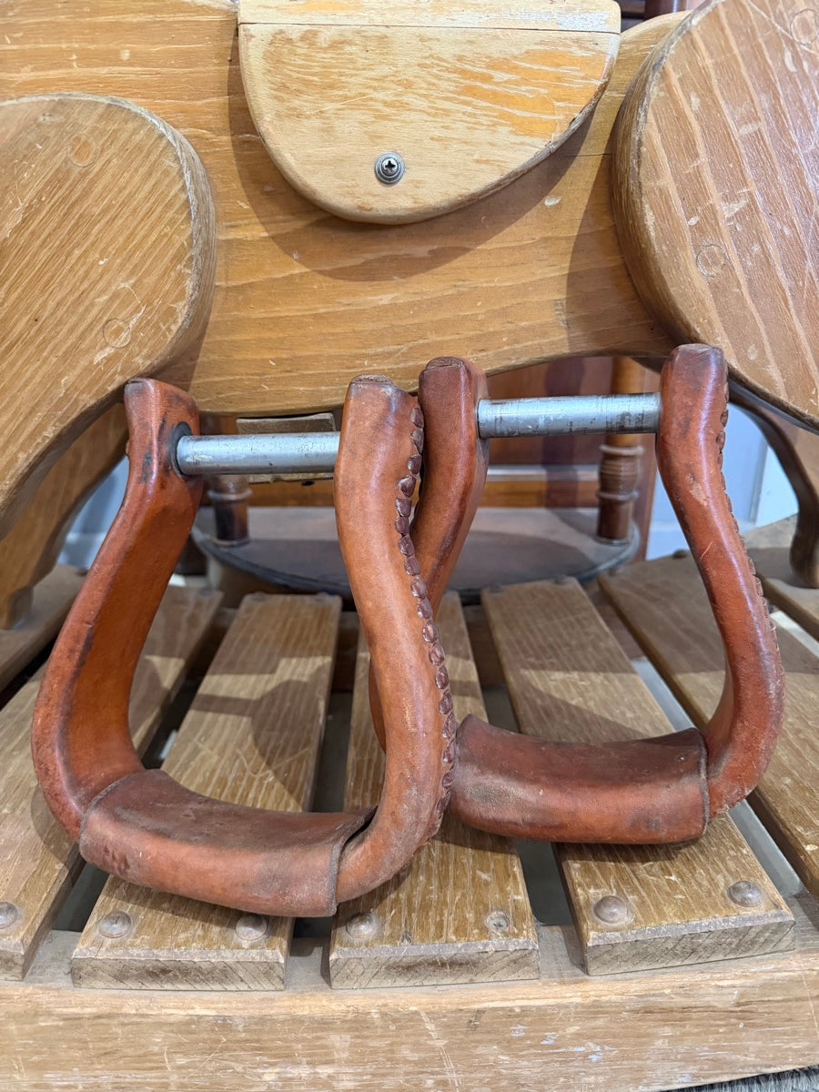 Leather Covered Bell Stirrups 3" Neck      STR1128