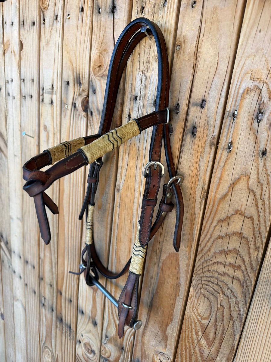 Leather Rawhide Futurity Browband Headstall     HS1239