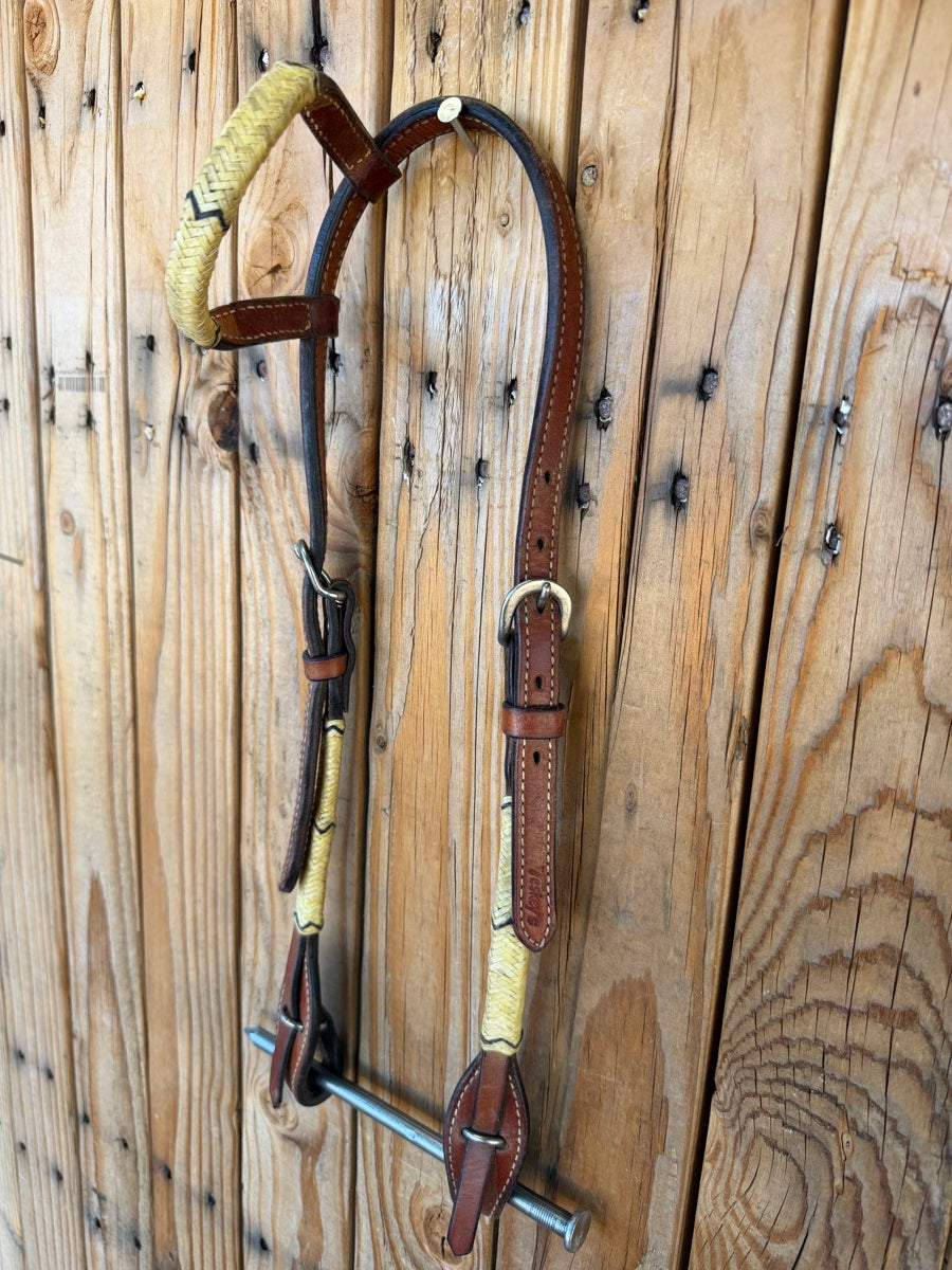 Teskey's Single Ear Leather Rawhide Quick Change Headstall     HS1242
