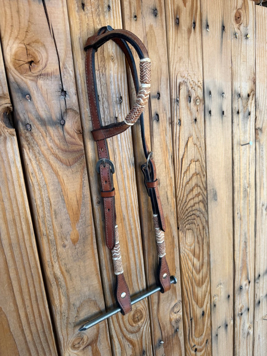 Teskey's Single Ear Leather Rawhide Headstall    HS1246