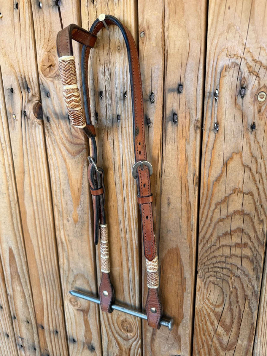 Teskey's Single Ear Leather Rawhide Headstall    HS1246