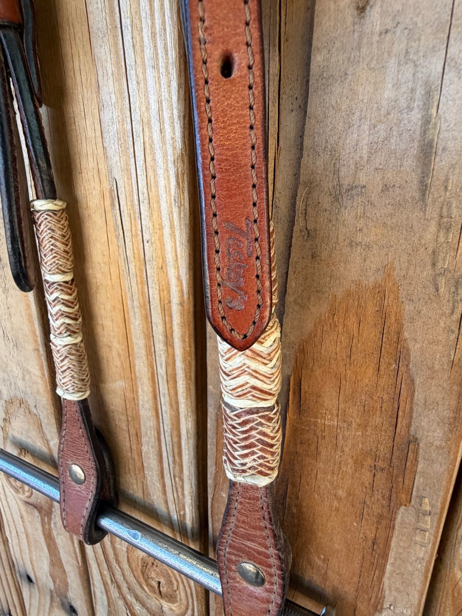 Teskey's Single Ear Leather Rawhide Headstall    HS1246