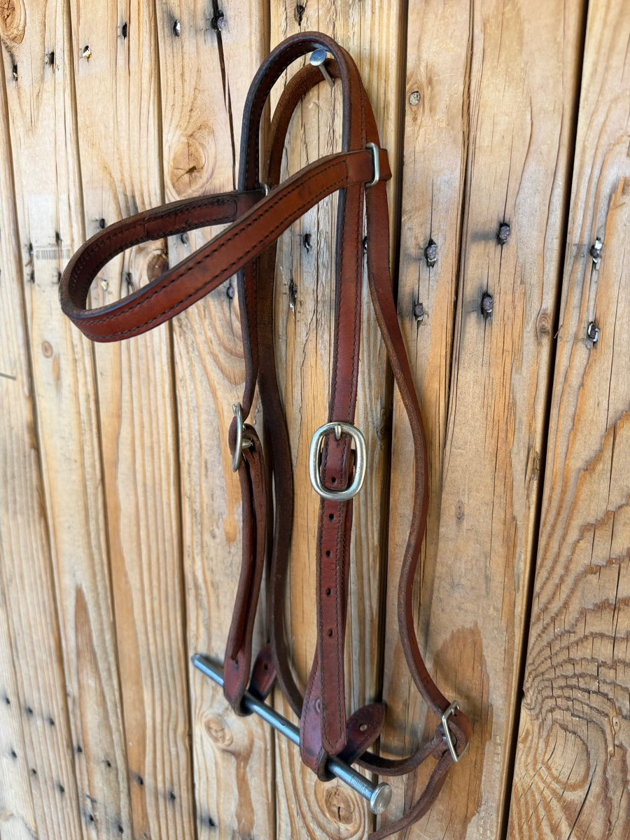 Leather Browband Headstall with 2 Buckles    HS1247