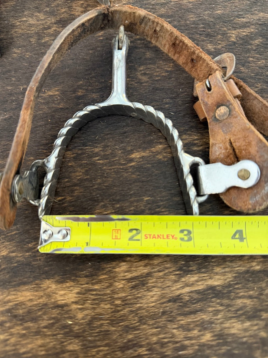 Twisted Silver Western Spurs wth Leather Spur Straps    SPR1146