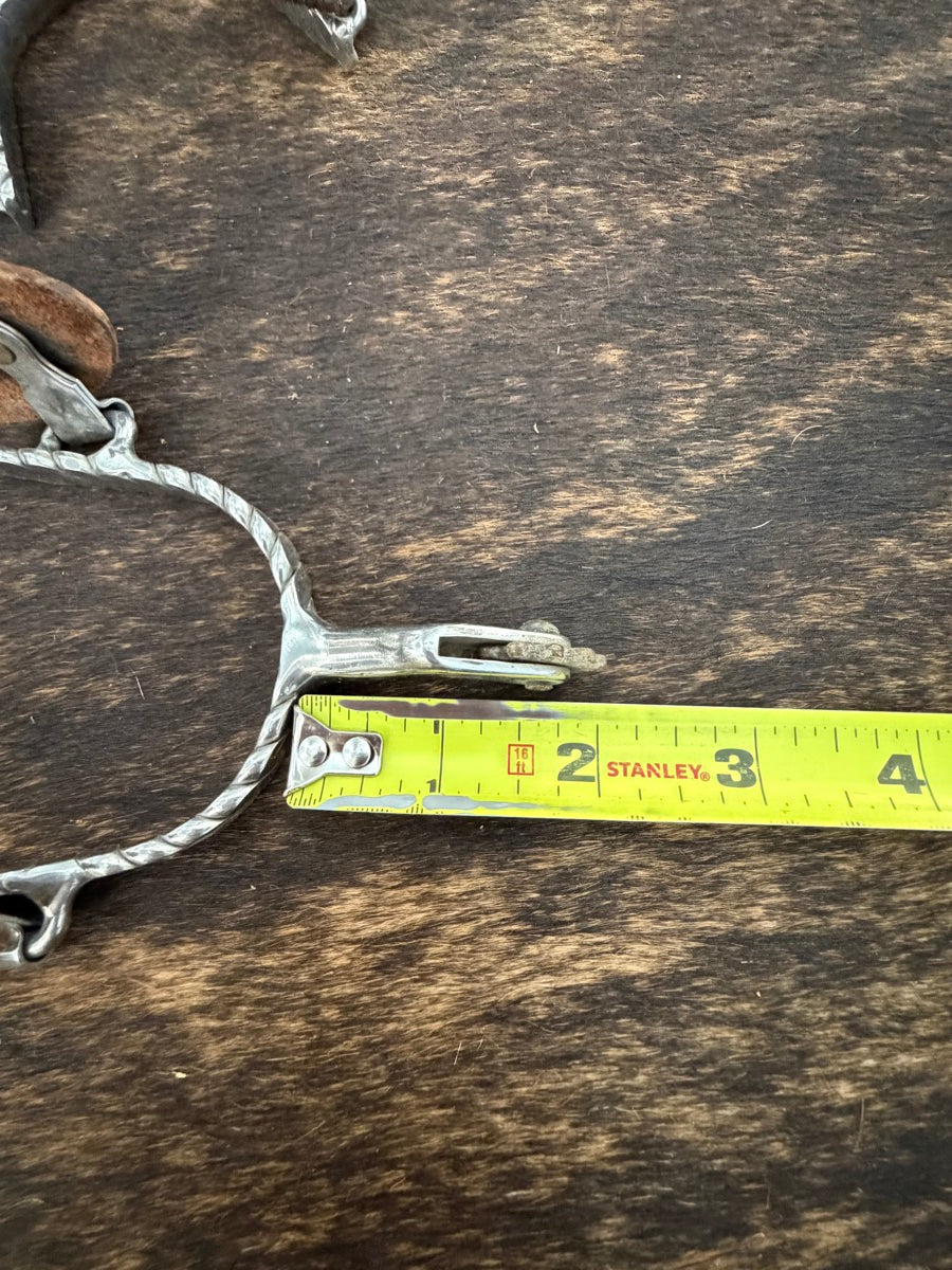 Twisted Silver Western Spurs wth Leather Spur Straps    SPR1146