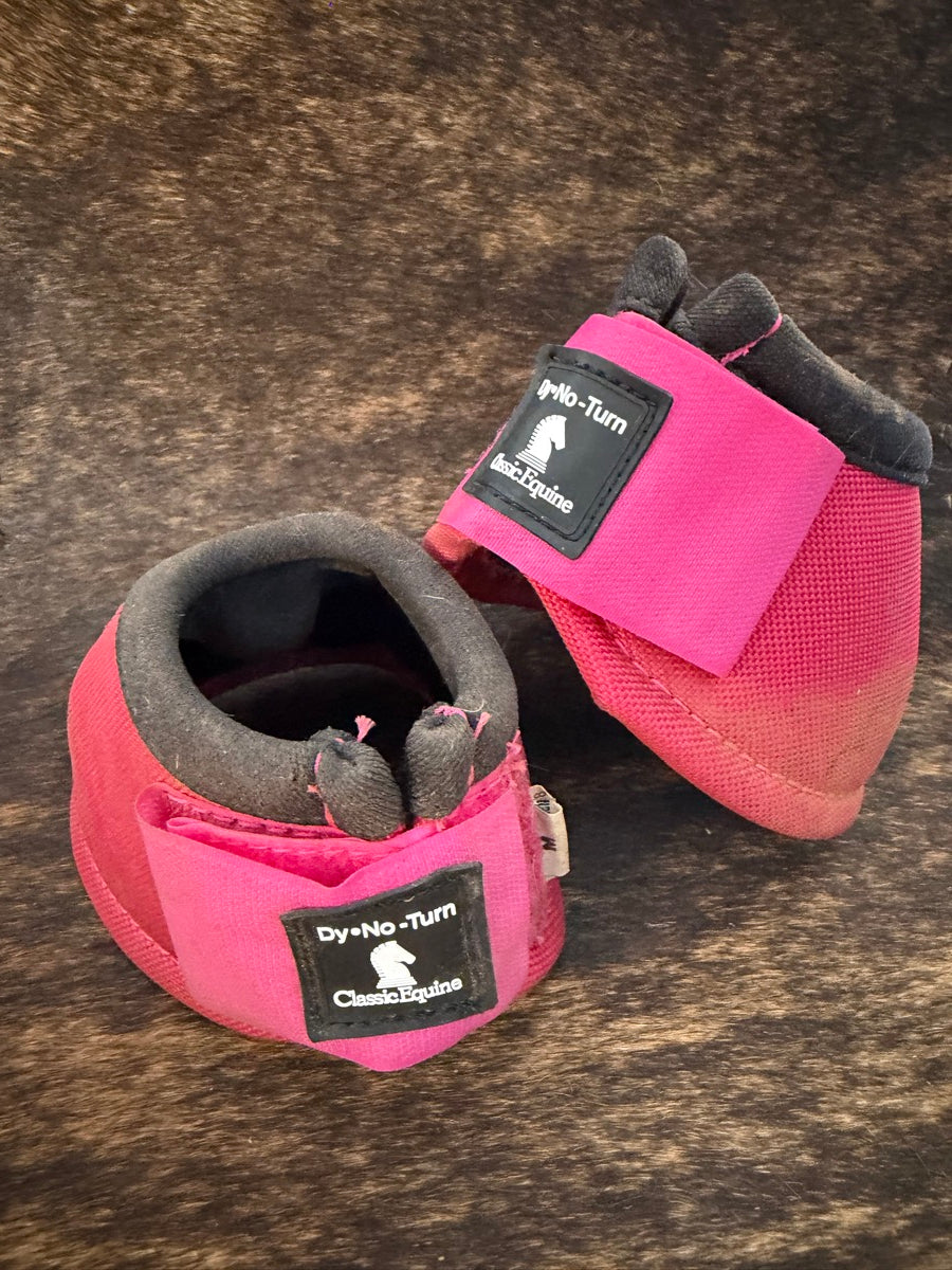 Pink Classic Equine DyNo Turn Bell Boots Overreach Boots       HBT1134