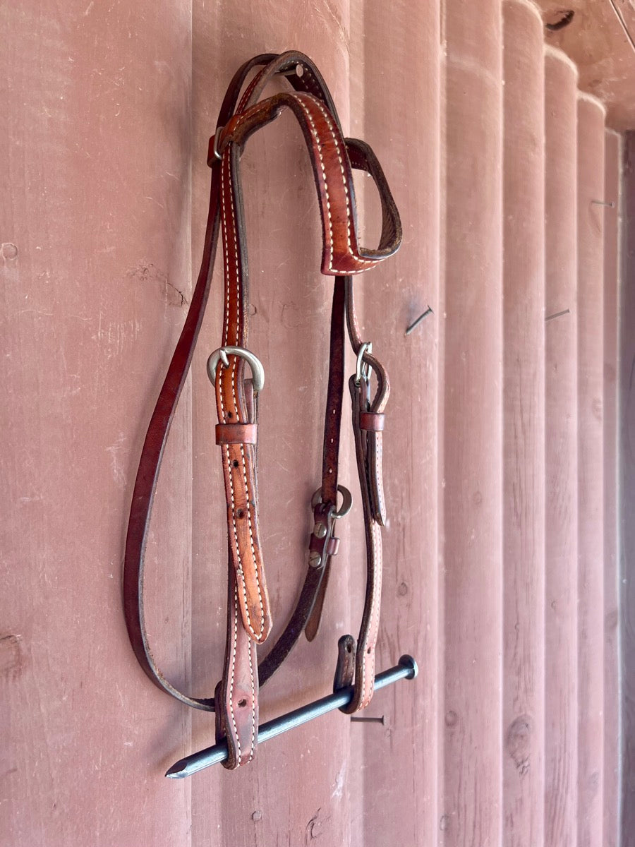 V Browband Leather Headstall     HS1139