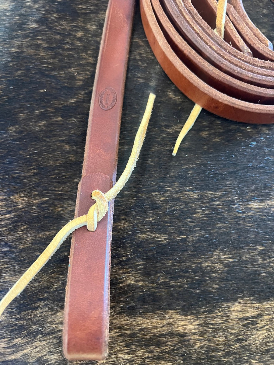 3/4 in Doug Davis Flat Leather 8.5 ft Roping Reins    RN1133