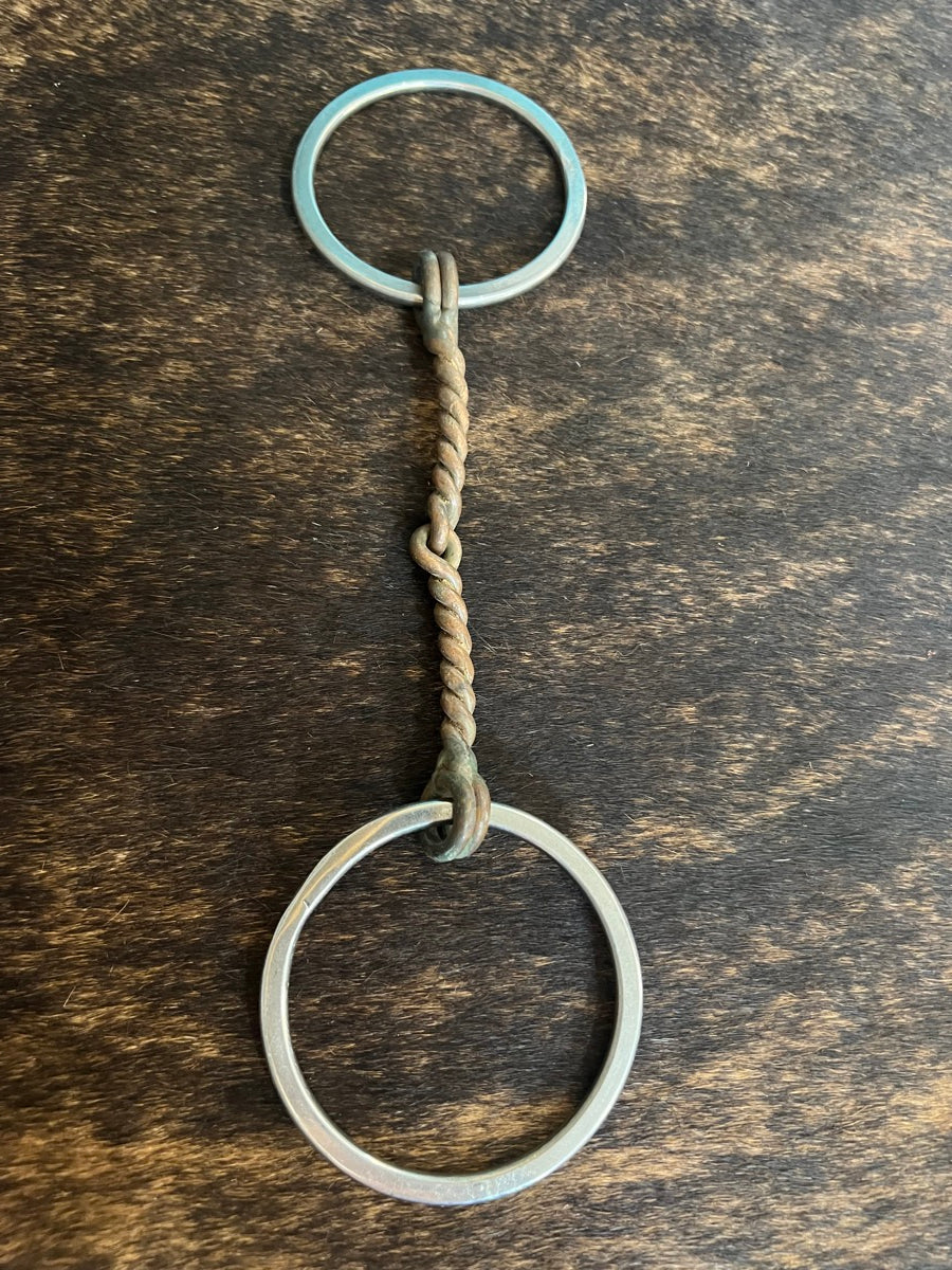 5.5 in Flat O Ring Twisted Copper Wire Snaffle Bit     B1166