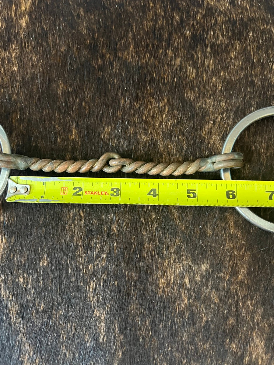 5.5 in Flat O Ring Twisted Copper Wire Snaffle Bit     B1166