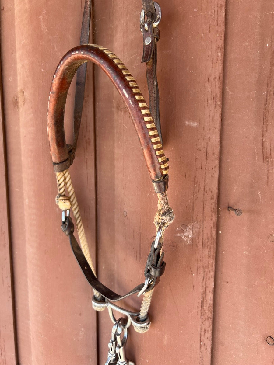 Martin Saddlery Cavesson Double Rope Noseband and Leather Tie Down Strap    TD1126