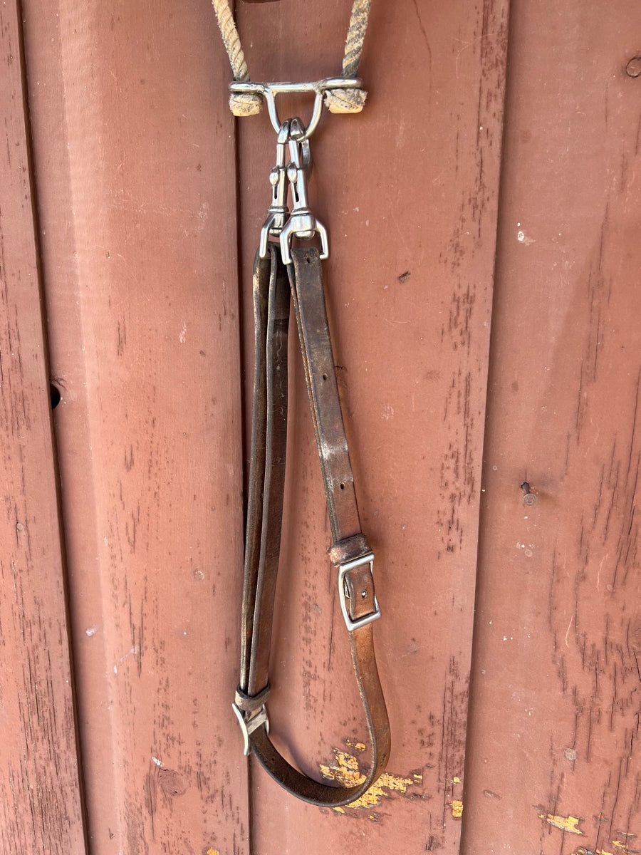 Martin Saddlery Cavesson Double Rope Noseband and Leather Tie Down Strap    TD1126