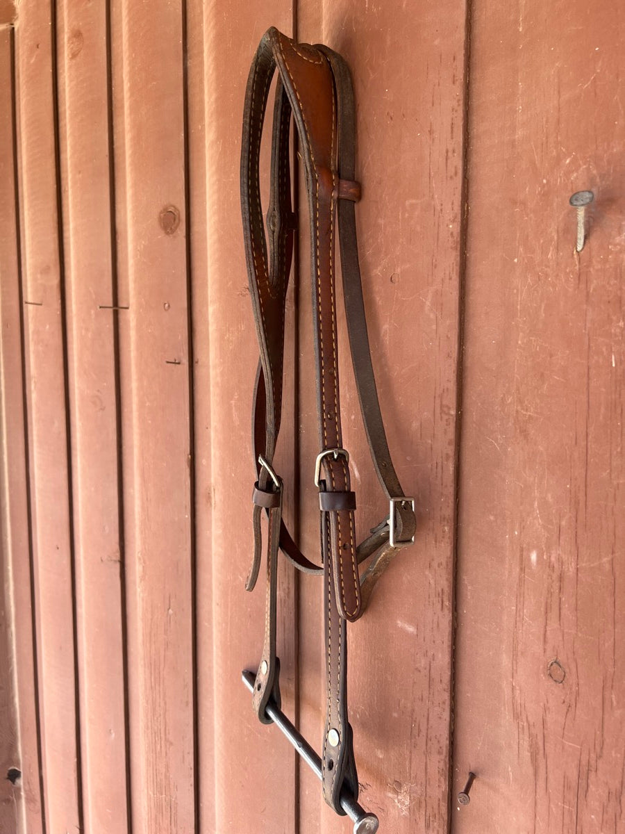 Heavy Oiled Slot Ear Leather Headstall    HS1145