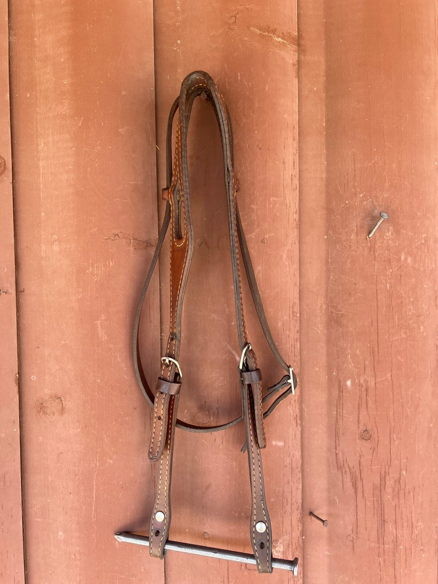 Heavy Oiled Slot Ear Leather Headstall    HS1145