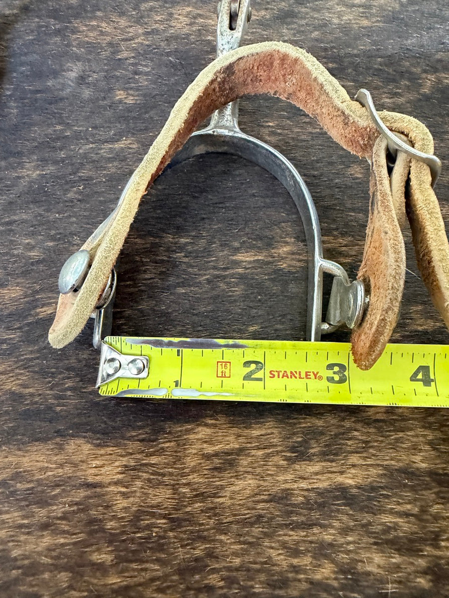 Western Stainless Steel Spurs with Leather Spur Straps   SPR1152