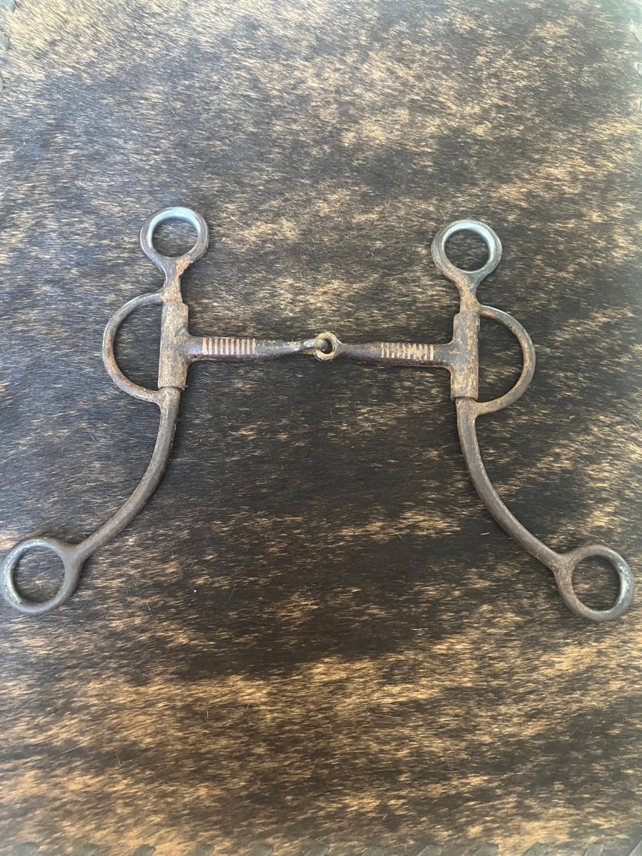 Long Shank Double Rein Argentine Reining Snaffle Bit     B1167