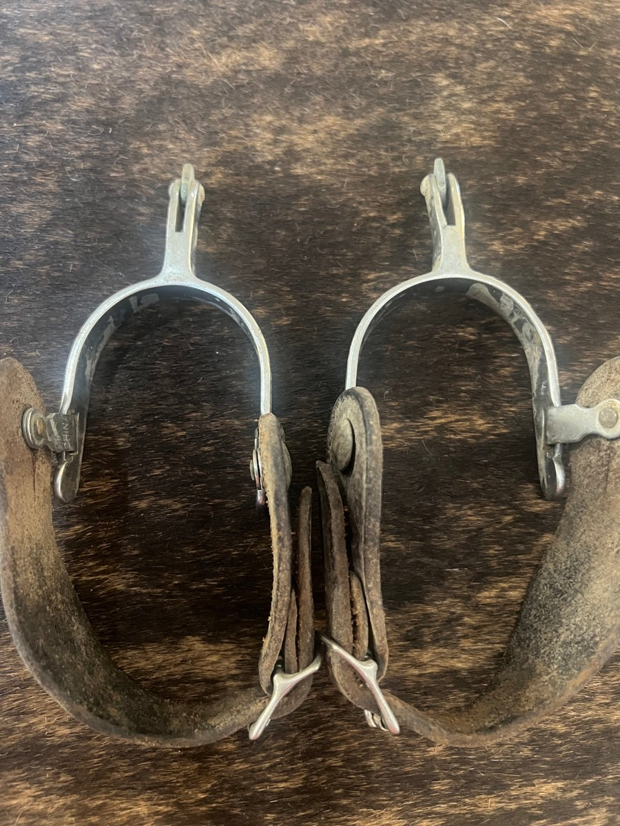 Kids Spurs with Rosebud Rowels and Leather Spur Straps     SPR1119