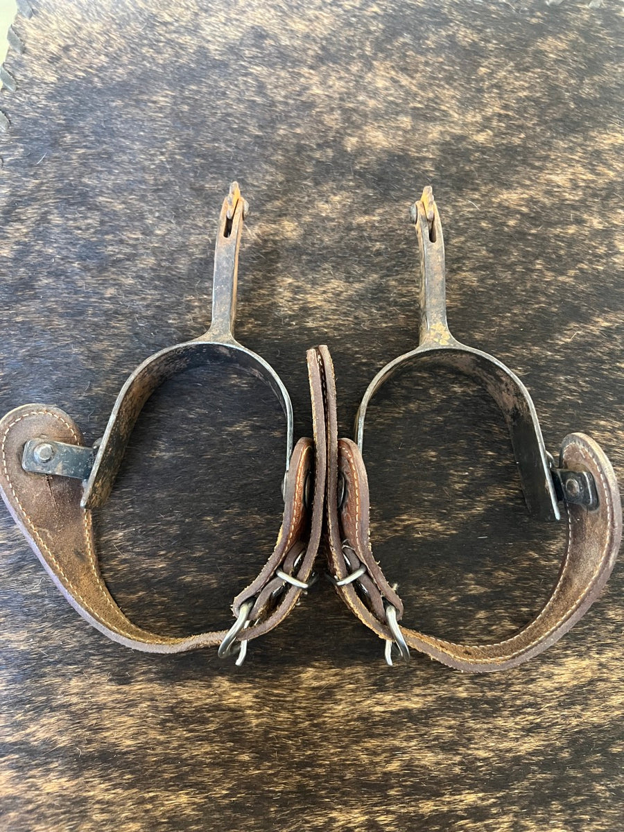 Top Hand Brand Rough Stock Rodeo Spurs with Leather Spur Straps     SPR1120