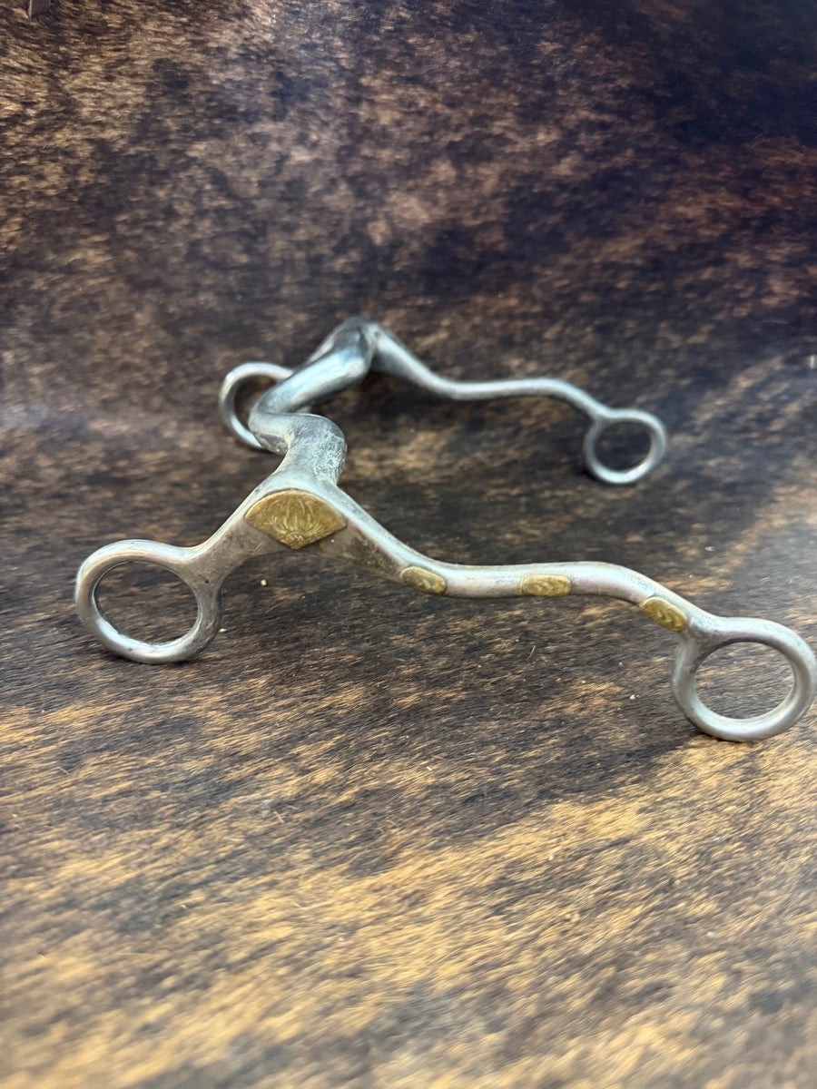 Solid Mouth Curb Bit Silver Overlay Detail     B1334