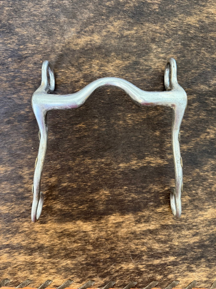 Solid Mouth Curb Bit Silver Overlay Detail     B1334