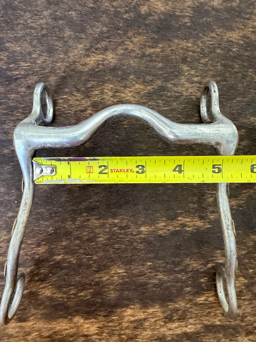 Solid Mouth Curb Bit Silver Overlay Detail     B1334