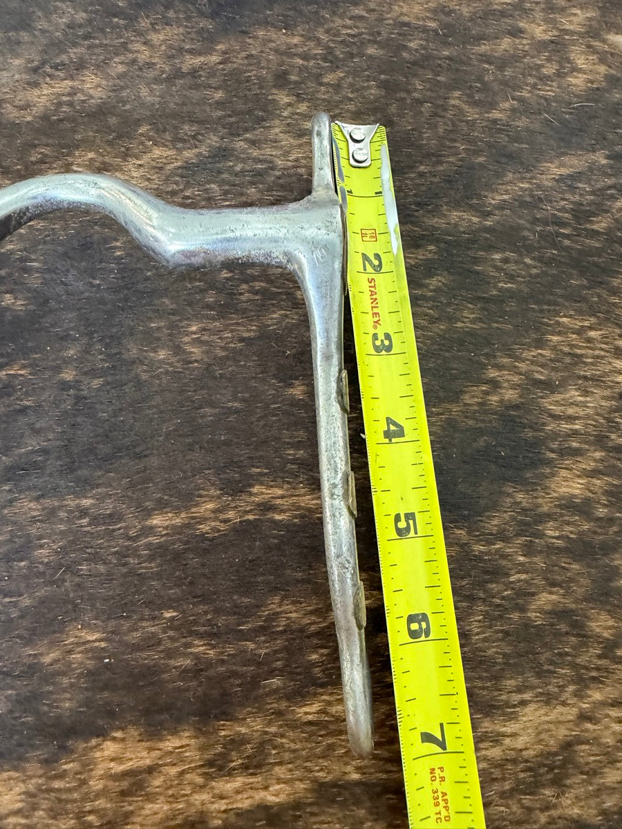 Solid Mouth Curb Bit Silver Overlay Detail     B1334