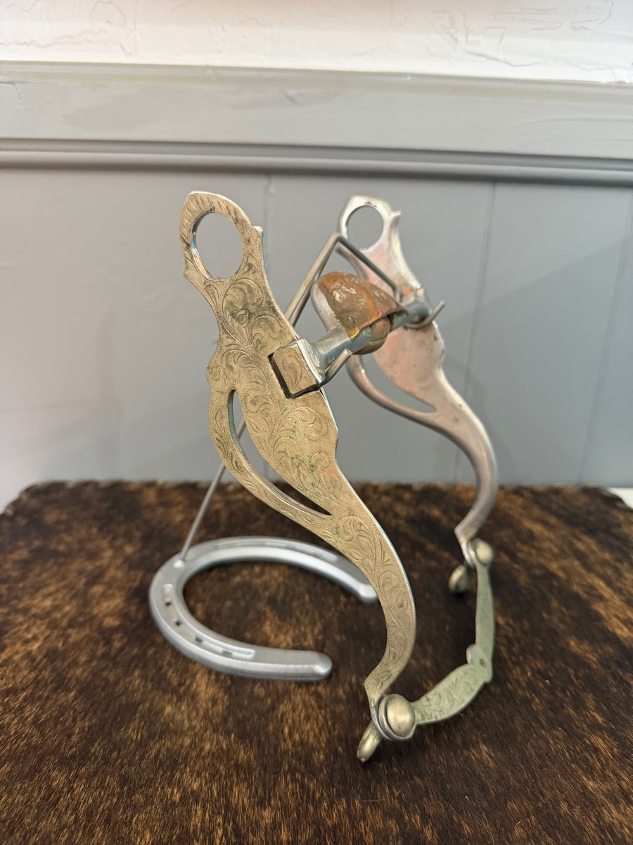 Vintage Silver Bit with Copper Hooded Mouth with Copper Roller    B1336