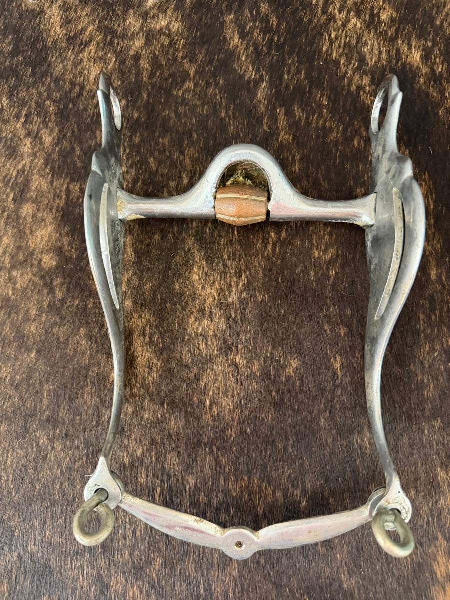 Vintage Silver Bit with Copper Hooded Mouth with Copper Roller    B1336