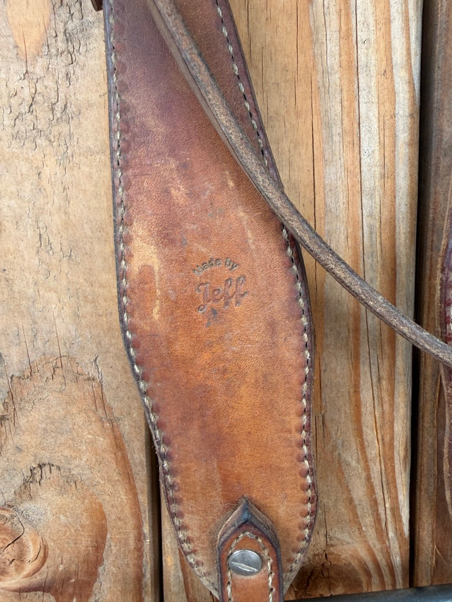 Basketweave Leather Browband Headstall Jeremiah Watt Conchos      HS1250