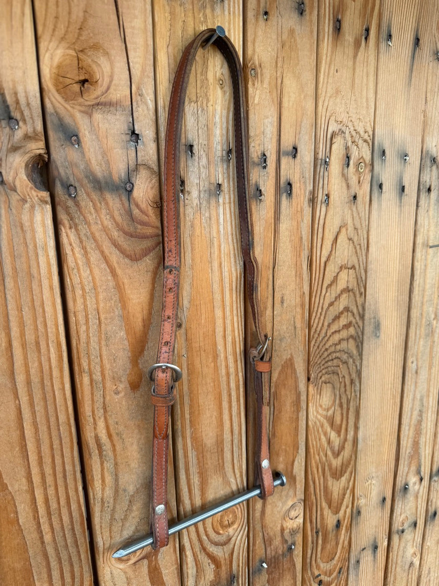 TORY No Ear Leather Headstall with 2 Buckles     HS1252