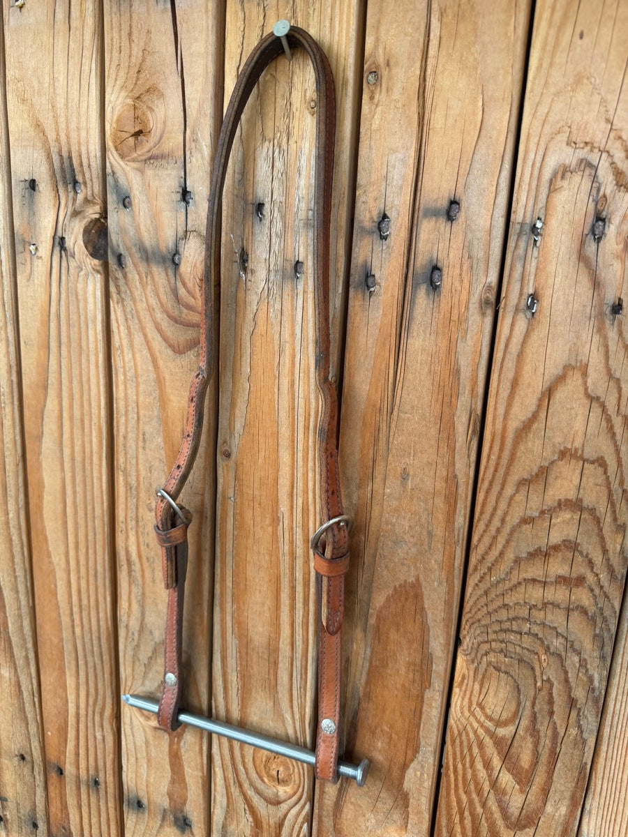 TORY No Ear Leather Headstall with 2 Buckles     HS1252