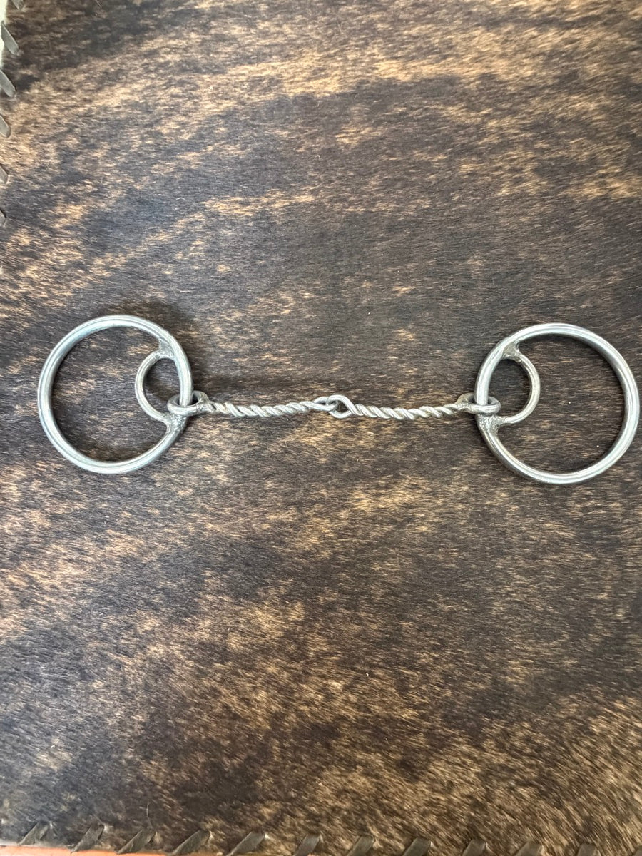 Locked O Ring Twisted Wire Snaffle Bit     B1350