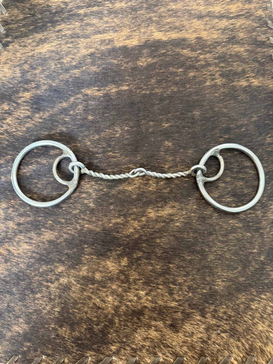 Locked O Ring Twisted Wire Snaffle Bit     B1350