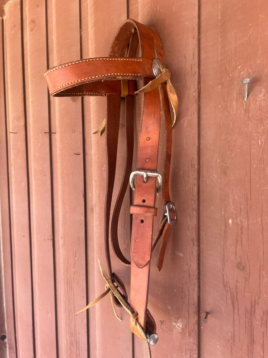 1.25" Leather Browband Headstall with Tie Ends    HS1151