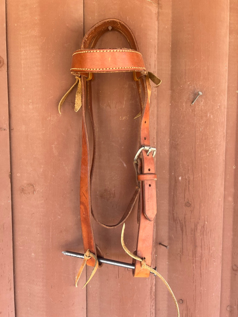 1.25" Leather Browband Headstall with Tie Ends    HS1151