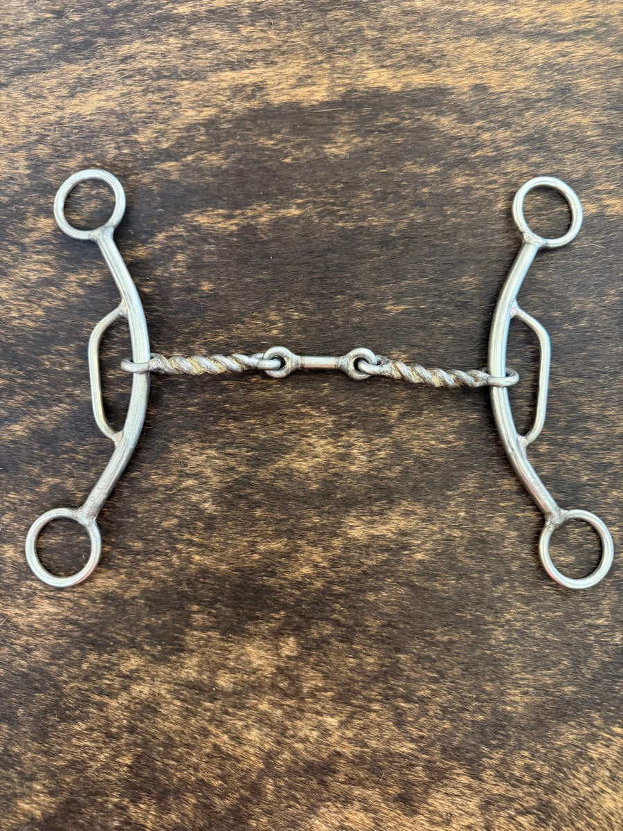 6.25 inch J & C Bits Sweet Twisted Wire Dogbone Gag Bit    B1353